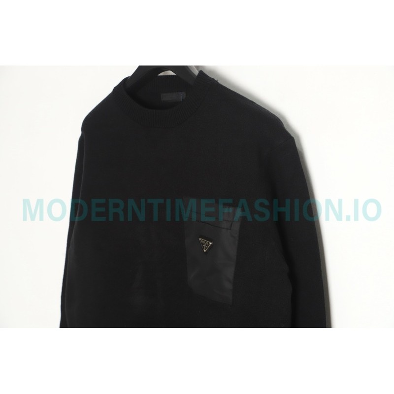 Prada - 22ss Triangle Pocket Knitted Long-sleeved Sweater