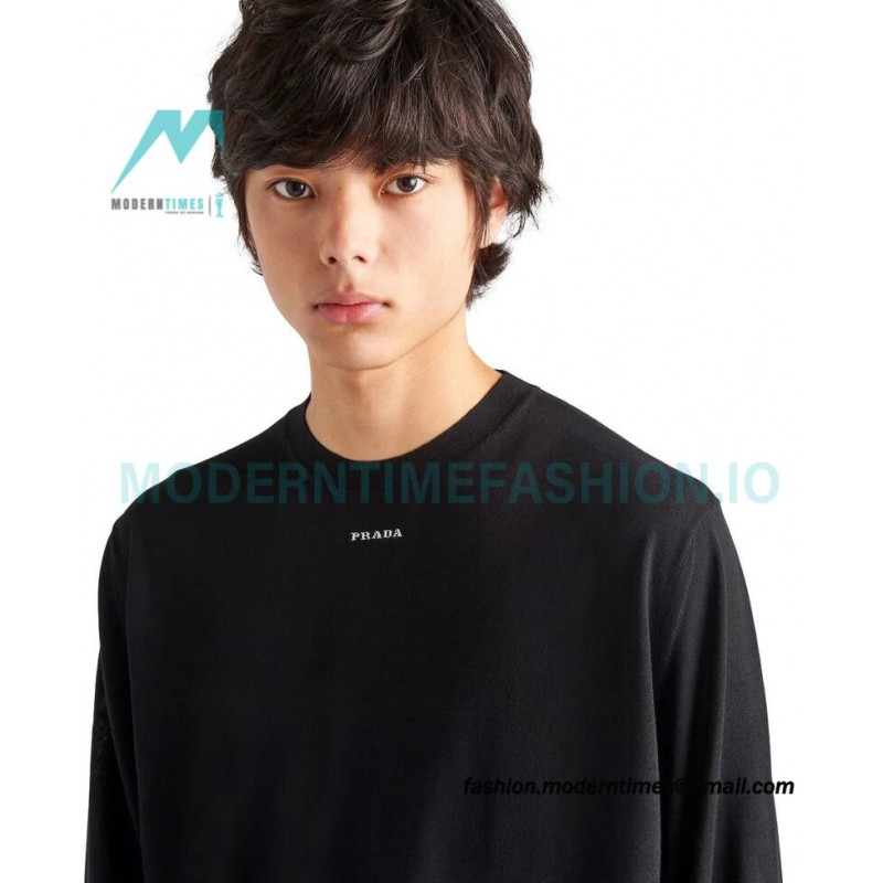 Prada - 23SS 4-Bar Smoke-blue Flannel Long-sleeved Shirt Jacket