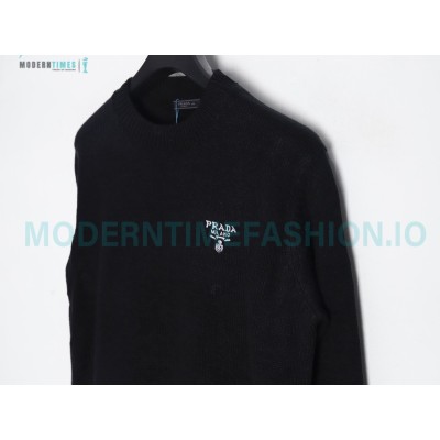 Prada - 23FW Machine Embroidered Letter Crewneck Sweater