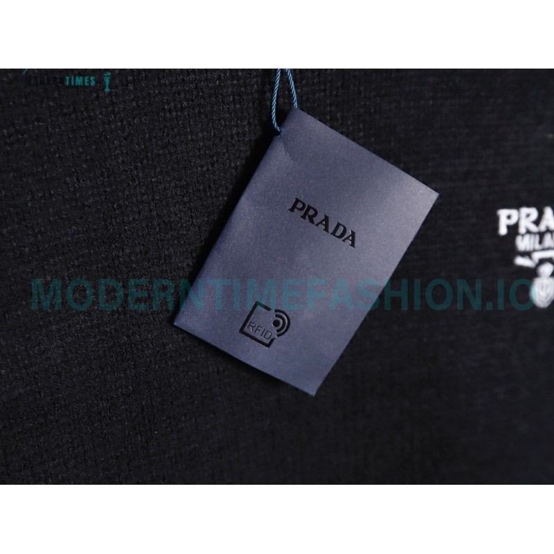Prada - 23FW Machine Embroidered Letter Crewneck Sweater