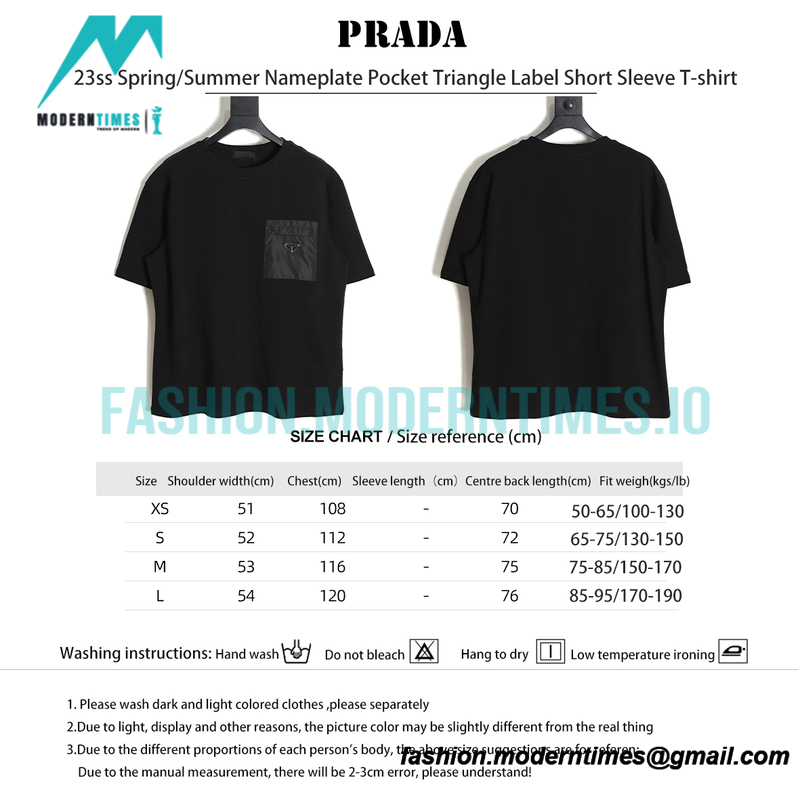 Prada - 23ss Spring-Summer Nameplate Pocket Triangle Label Short Sleeve T-shirt
