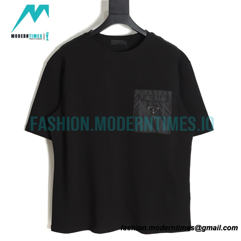 Prada - 23ss Spring-Summer Nameplate Pocket Triangle Label Short Sleeve T-shirt
