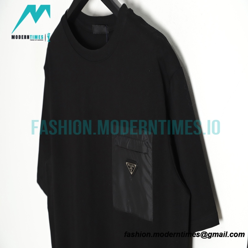 Prada - 23ss Spring-Summer Nameplate Pocket Triangle Label Short Sleeve T-shirt