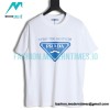Prada - Short Sleeve T-shirt With Blue Chest Triangle Letter Print