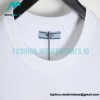 Prada - Short Sleeve T-shirt With Blue Chest Triangle Letter Print
