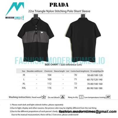 Prada - 22ss Triangle Nylon Stitching Polo Short Sleeve
