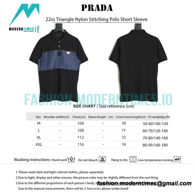 Prada - 22ss Triangle Nylon Stitching Polo Short Sleeve