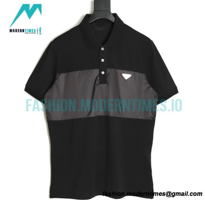 Prada - 22ss Triangle Nylon Stitching Polo Short Sleeve