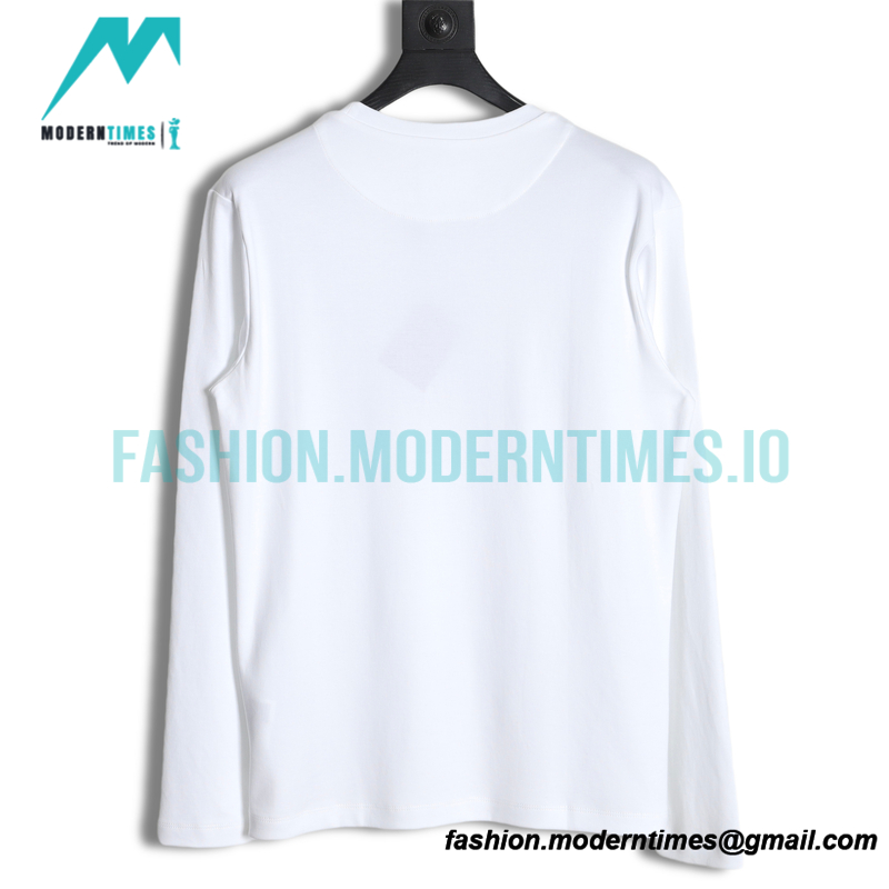 Prada - Long Sleeve T-shirt With Triangular Leather Label 