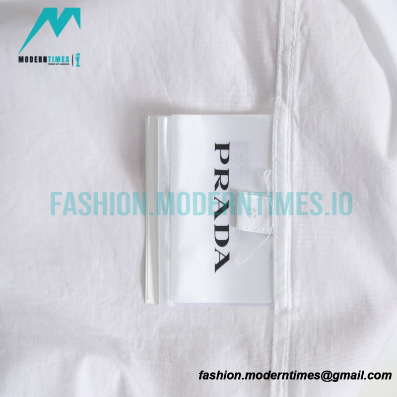 Prada - 23ss Triangle Pocket Poplin Long-sleeved Shirt