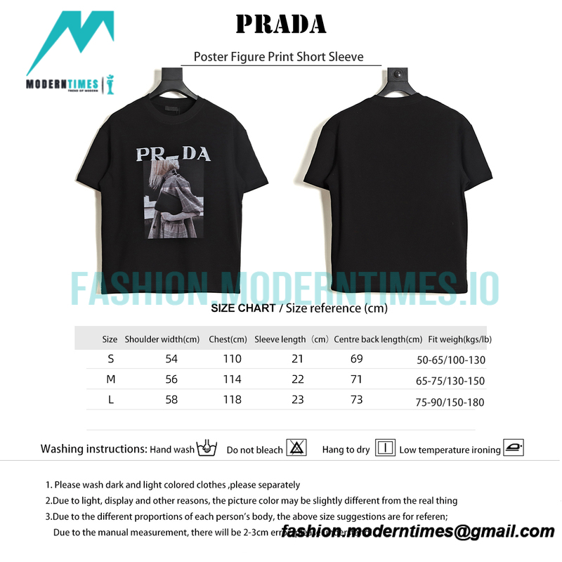 Prada - Poster Figure Print Short Sleeve