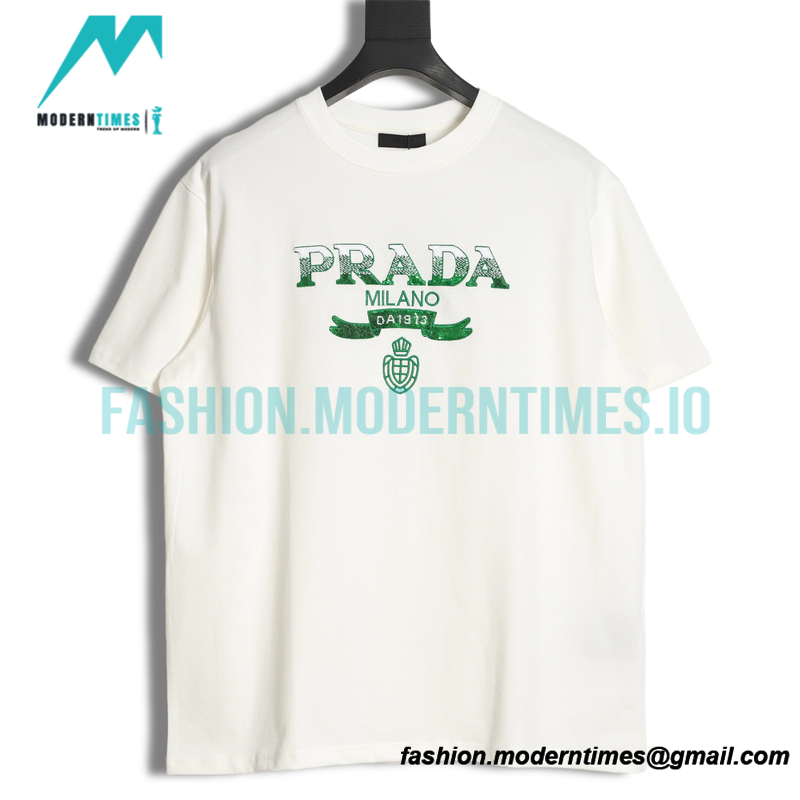 Prada - 23ss Gradient Bead Letter Short Sleeve
