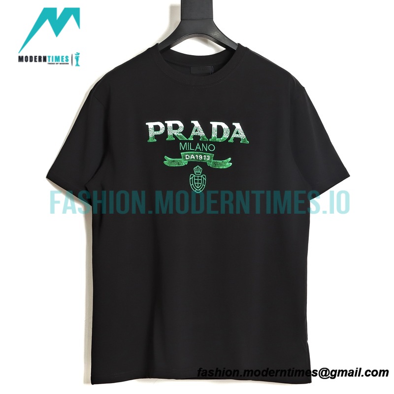Prada - 23ss Gradient Bead Letter Short Sleeve
