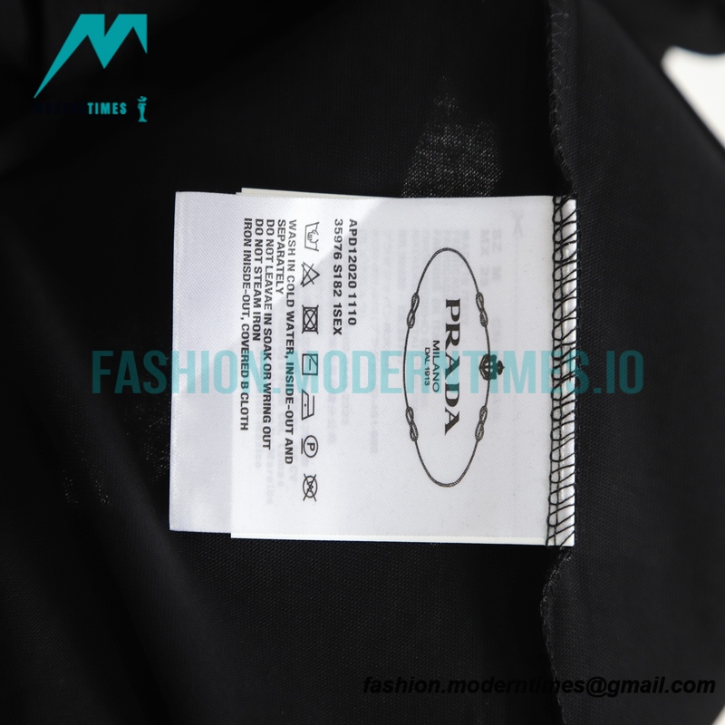 Prada - 23ss Silk Stitching Red Trim Short Sleeve