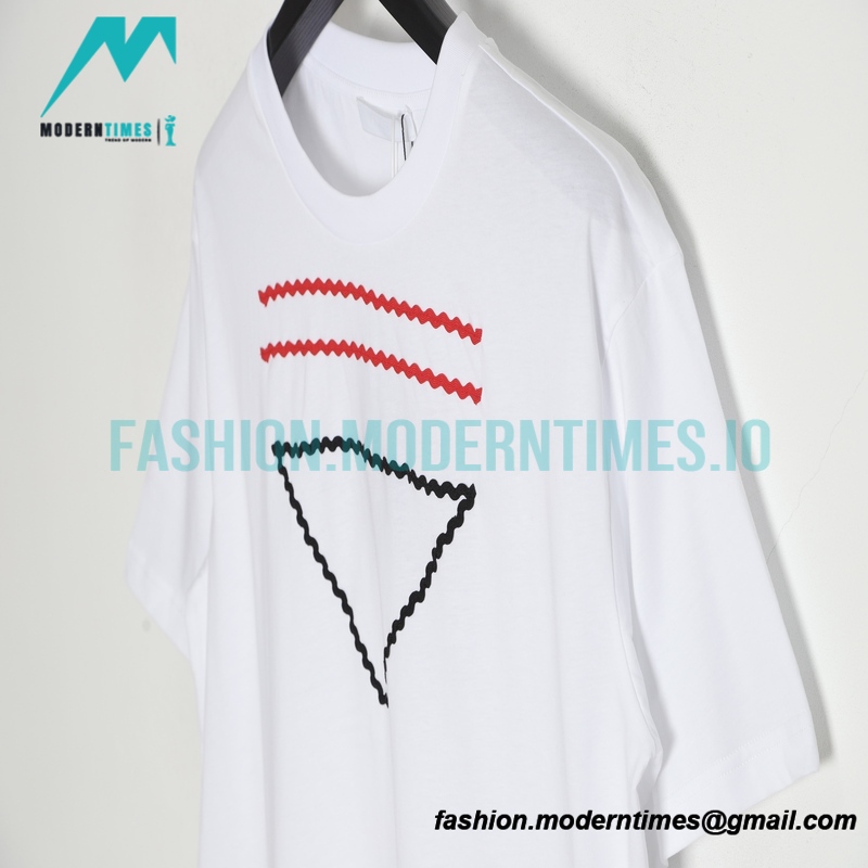 Prada - 23SS Webbed Inverted Triangle Label Short Sleeve T-shirt