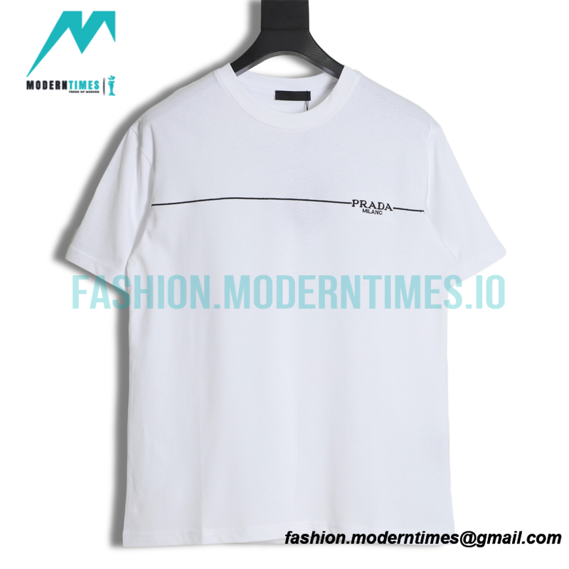 Prada - Small Label Embroidered Short Sleeve T-shirt