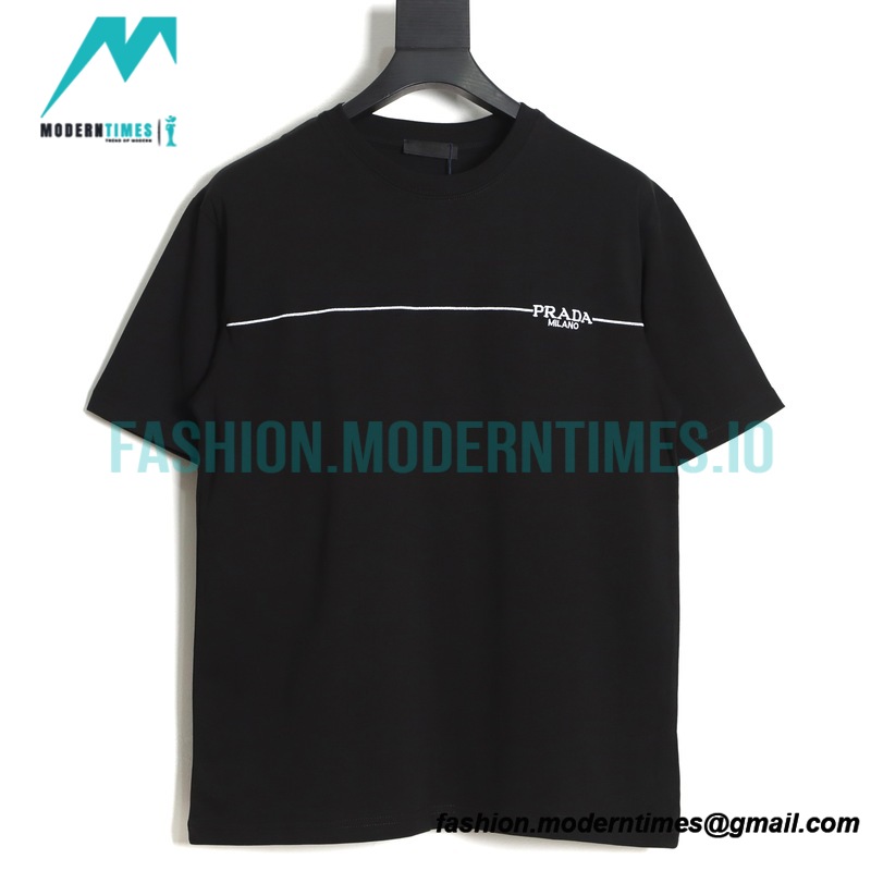 Prada - Small Label Embroidered Short Sleeve T-shirt