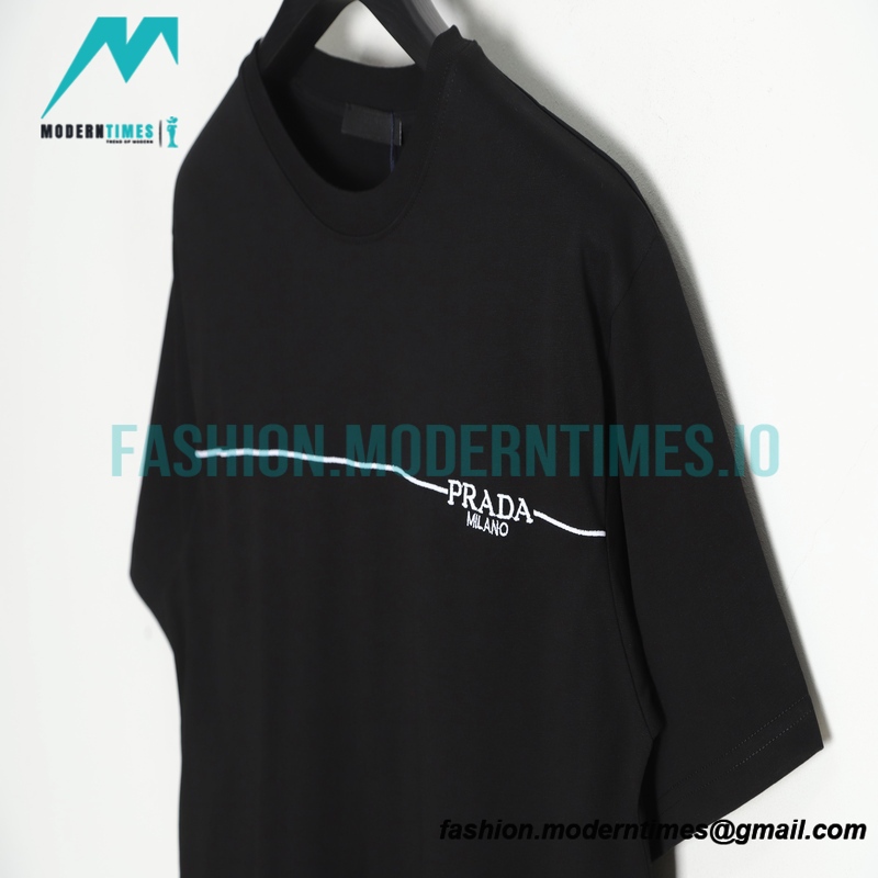 Prada - Small Label Embroidered Short Sleeve T-shirt
