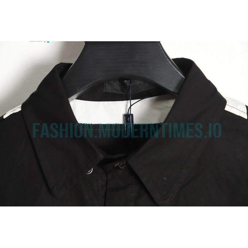 Prada -  Back 1913 Leather Embroidered Letter Long-sleeved Shirt