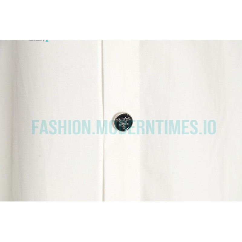 Prada -  Back 1913 Leather Embroidered Letter Long-sleeved Shirt