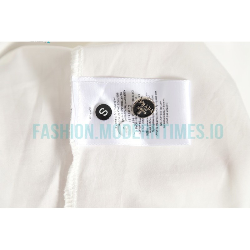 Prada -  Back 1913 Leather Embroidered Letter Long-sleeved Shirt
