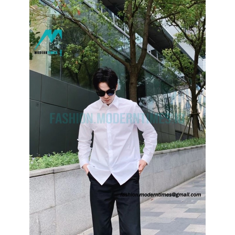 Prada - 23SS Silver Border Beaded Long Seeve Shirt