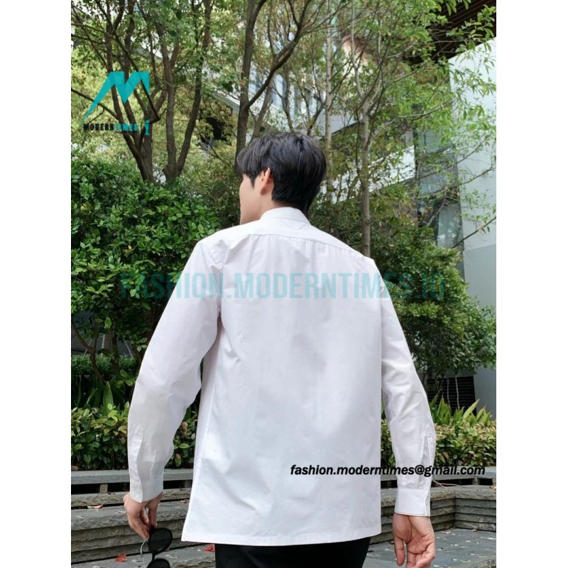 Prada - 23SS Silver Border Beaded Long Seeve Shirt