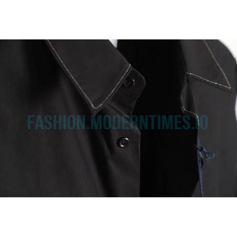 Prada - 23SS Silver Border Beaded Long Seeve Shirt