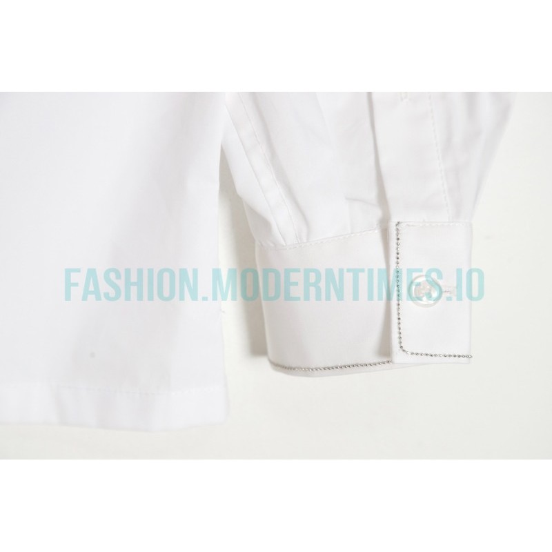 Prada - 23SS Silver Border Beaded Long Seeve Shirt