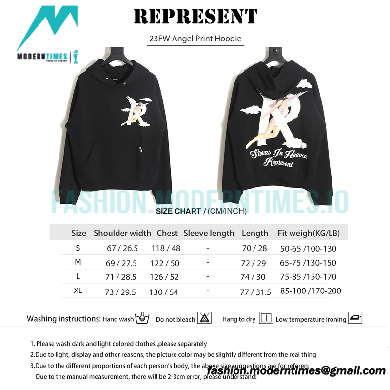 Represent - 23FW Angel Print Hoodie