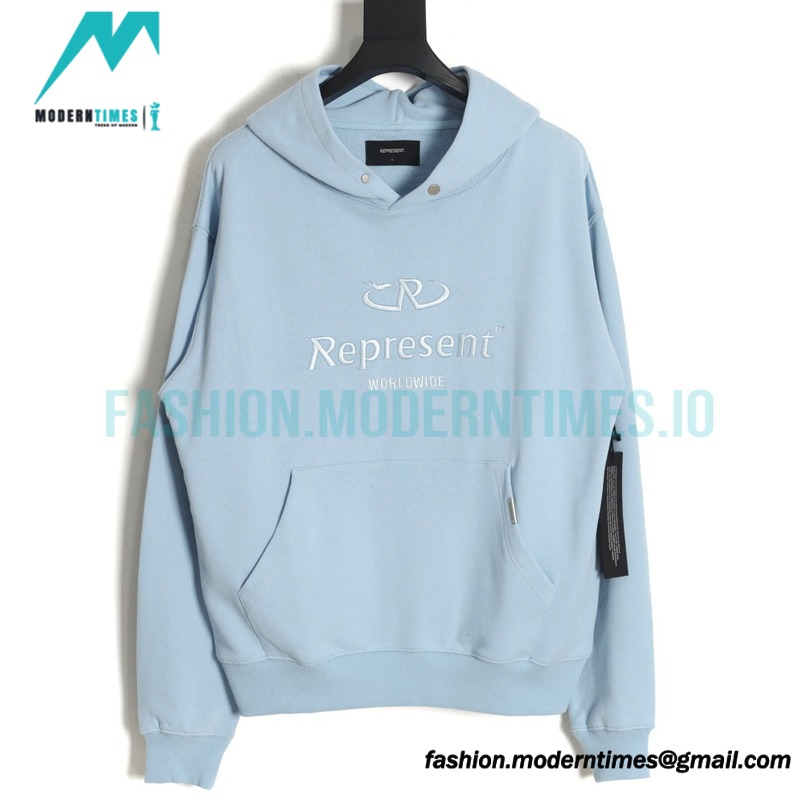 Represent - 23FW Washed Embroidered Tri-color Letter Hoodie