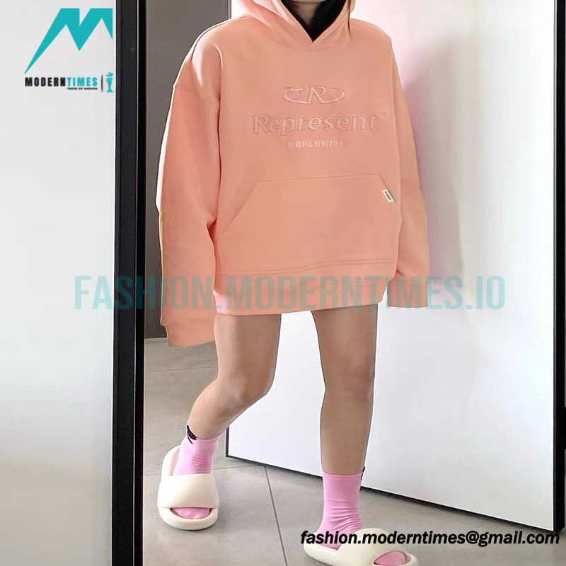 Represent - 23FW Washed Embroidered Tri-color Letter Hoodie