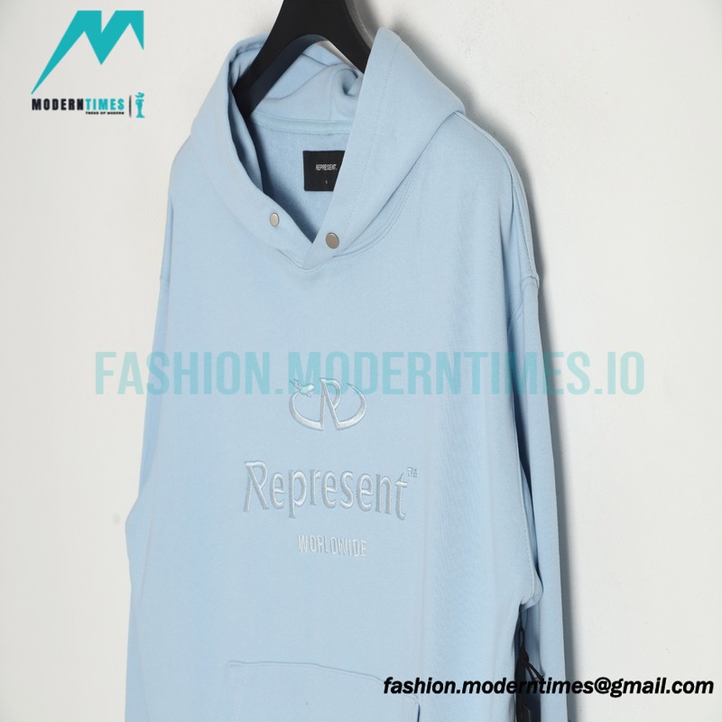 Represent - 23FW Washed Embroidered Tri-color Letter Hoodie