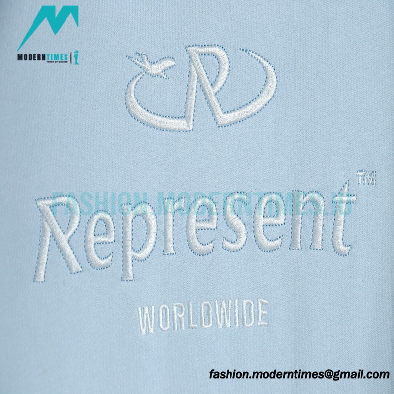 Represent - 23FW Washed Embroidered Tri-color Letter Hoodie