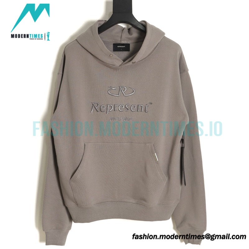 Represent - 23FW Washed Embroidered Tri-color Letter Hoodie