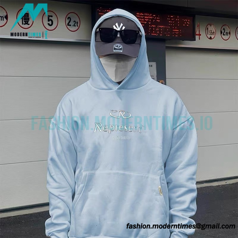 Represent - 23FW Washed Embroidered Tri-color Letter Hoodie