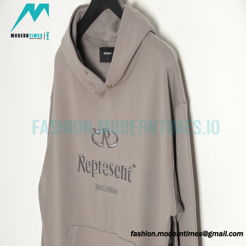 Represent - 23FW Washed Embroidered Tri-color Letter Hoodie