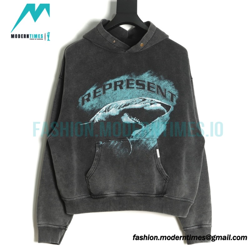 Represent - 23FW Blue Shark Hoodie