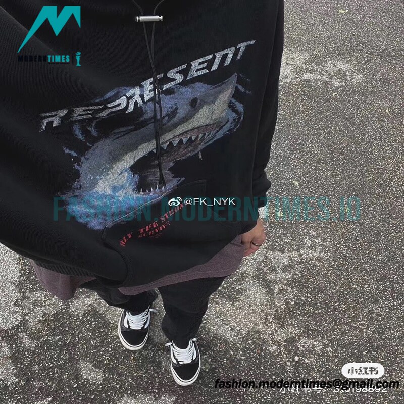  Represent - 23FW Blue Shark Hoodie