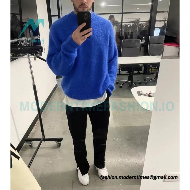 Represent - 22FW Solid Color Mohair Crew Neck Sweater