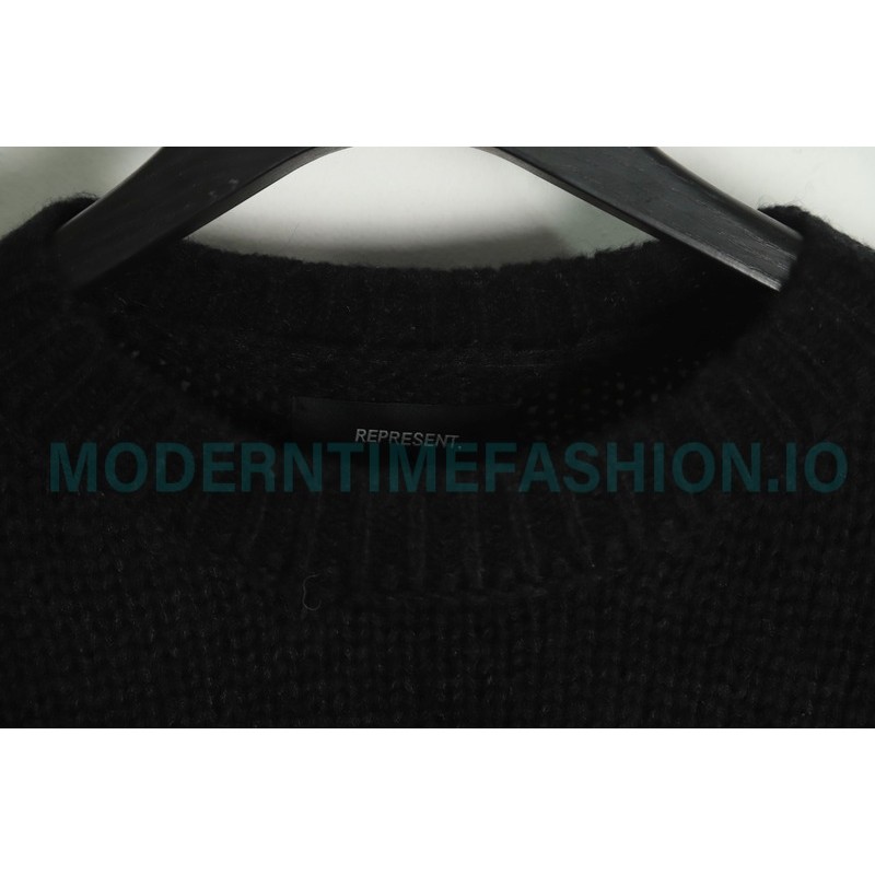 Represent - 22FW Solid Color Mohair Crew Neck Sweater