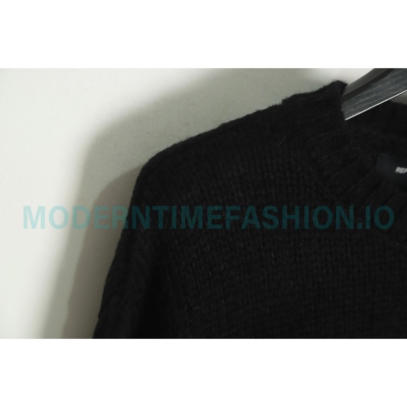 Represent - 22FW Solid Color Mohair Crew Neck Sweater