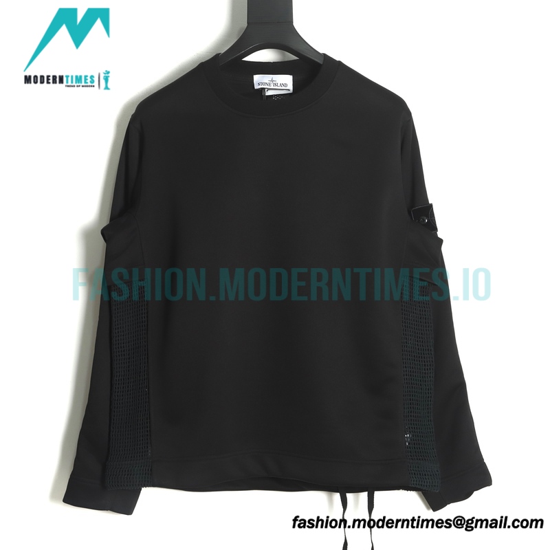 Stone Island - 22SS Shadow Series spliced Deconstructed Crew-neck Hoodie