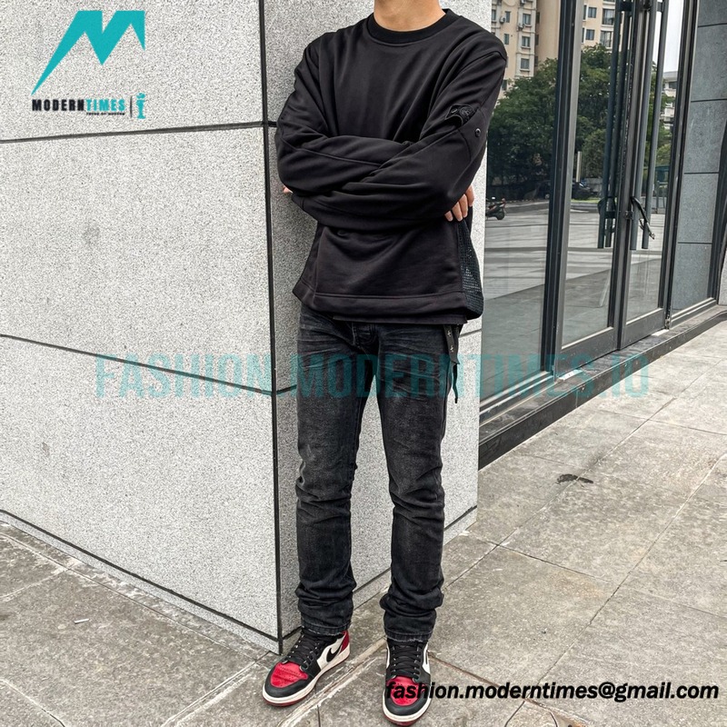 Stone Island - 22SS Shadow Series spliced Deconstructed Crew-neck Hoodie