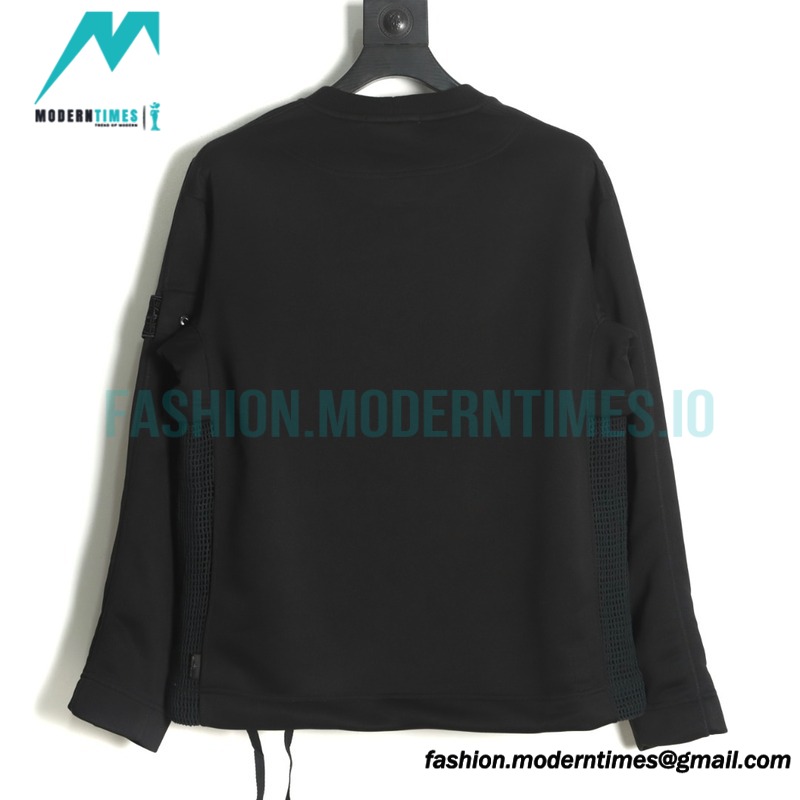 Stone Island - 22SS Shadow Series spliced Deconstructed Crew-neck Hoodie