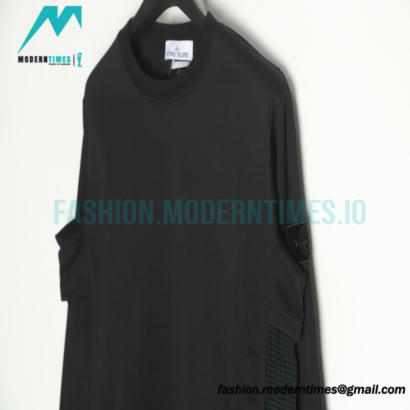 Stone Island - 22SS Shadow Series spliced Deconstructed Crew-neck Hoodie