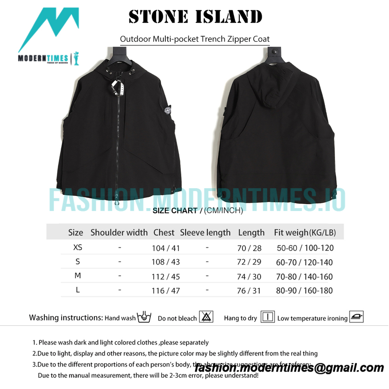 Stone Island - Outdoor Multi-pocket Trench Zipper Coat