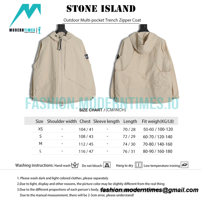 Stone Island - Outdoor Multi-pocket Trench Zipper Coat