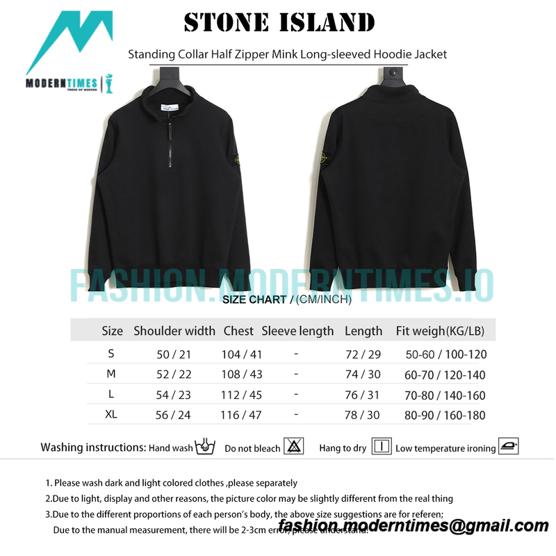 Stone Island - Standing Collar Half Zipper Mink Long-sleeved Hoodie Jacket