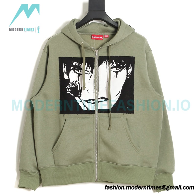Supreme Week 4 - The Crow co-branded Zip Up Hooded Sweatshirt